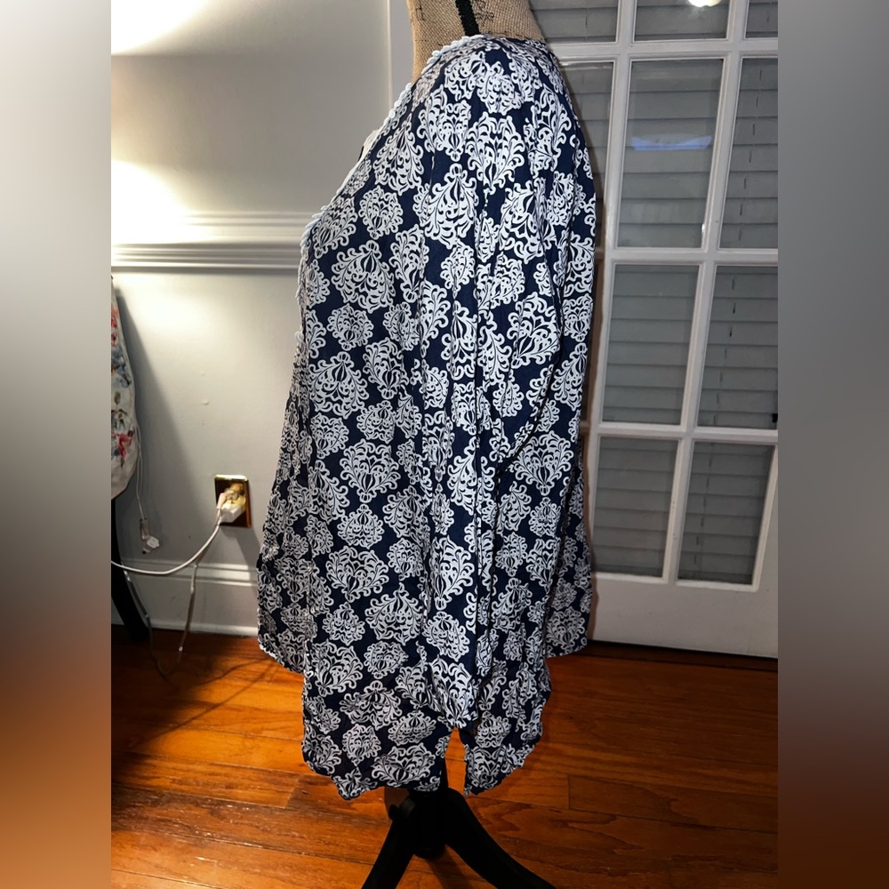 Talbots Boho Embroidered Cotton Tunic Top Size 2X - Picture 4 of 6